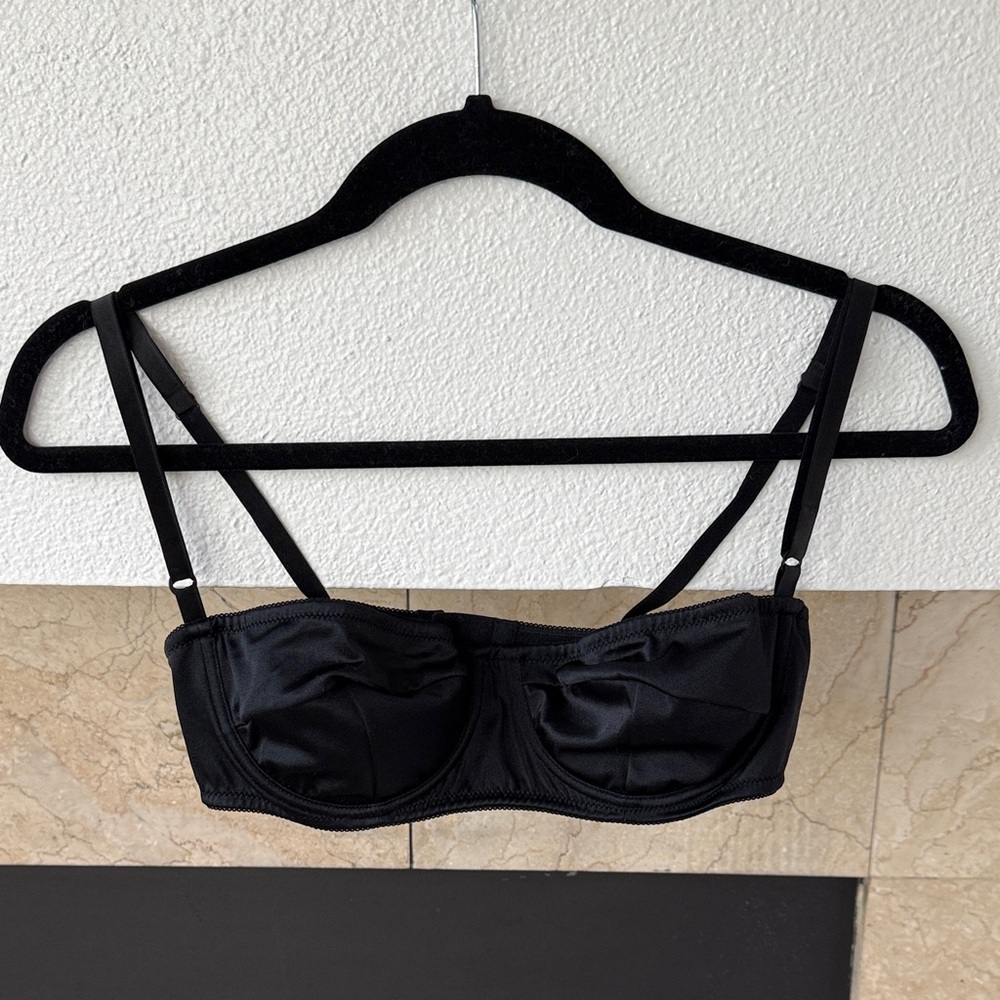 Dolce & Gabbana Black Satin Bra